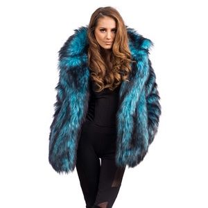 FURROCIOUS FURR Luxury Faux Fur Hot Pink Black Short coat for Festivals